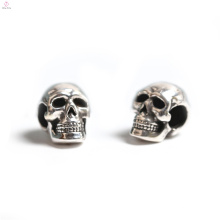 Venta al por mayor Head Bone 3D Silver Sennit Pulsera DIY Bead Jewelry Skull Charm